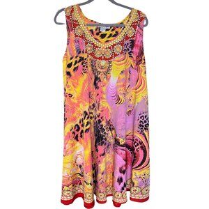 Jessica Taylor One Size Sleeveless Dress | Embellished Neckline